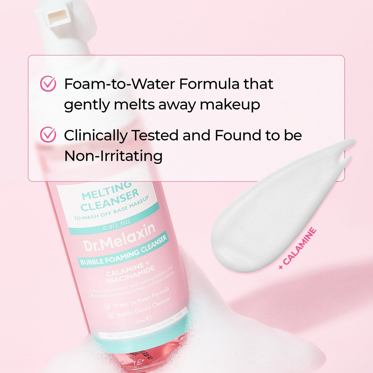 Dr.Melaxin Melting Cleanser - Hypoallergenic Makeup remover with Quick Bubble, Deep Pore Cleansing for all skin type, 150ml