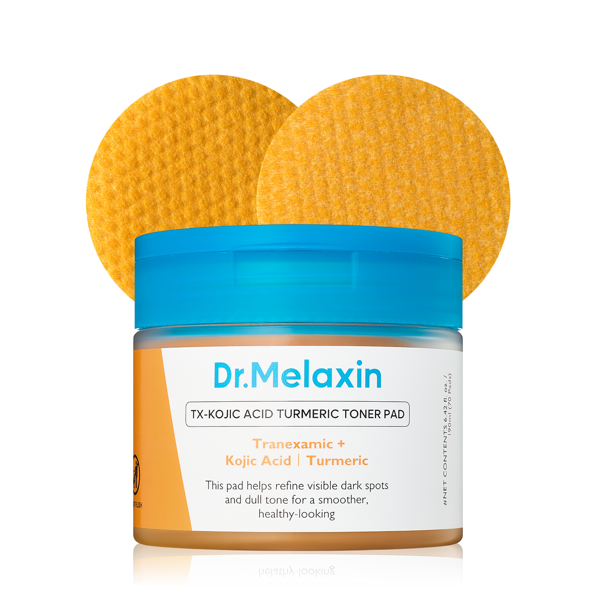 Dr.Melaxin TX Kojic Acid Turmeric Toner Pads with Tranexamic Acid, Brightening Toner Pad for Pigmentation & Dark Spot Care, Gentle Keratin Care for Radiant Skin, Korean Skincare, 70 Sheets