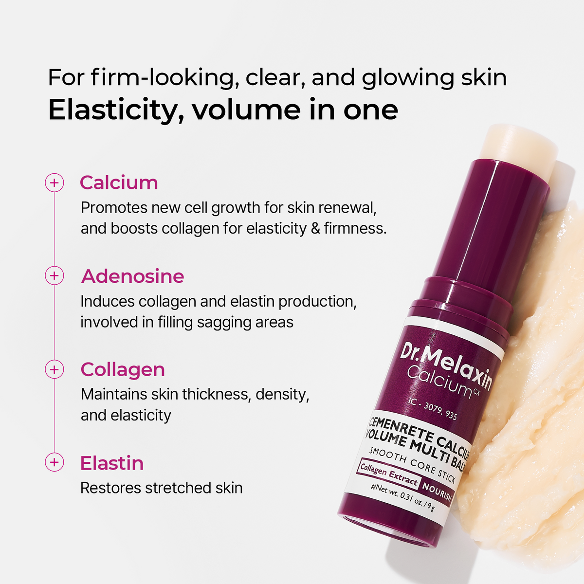 Dr.Melaxin Cemenrete Calcium Multi Balm 9g Korean Skin Care All In One Calcium Volume Stick Collagen Wrinkles Face Eye treatment Balm