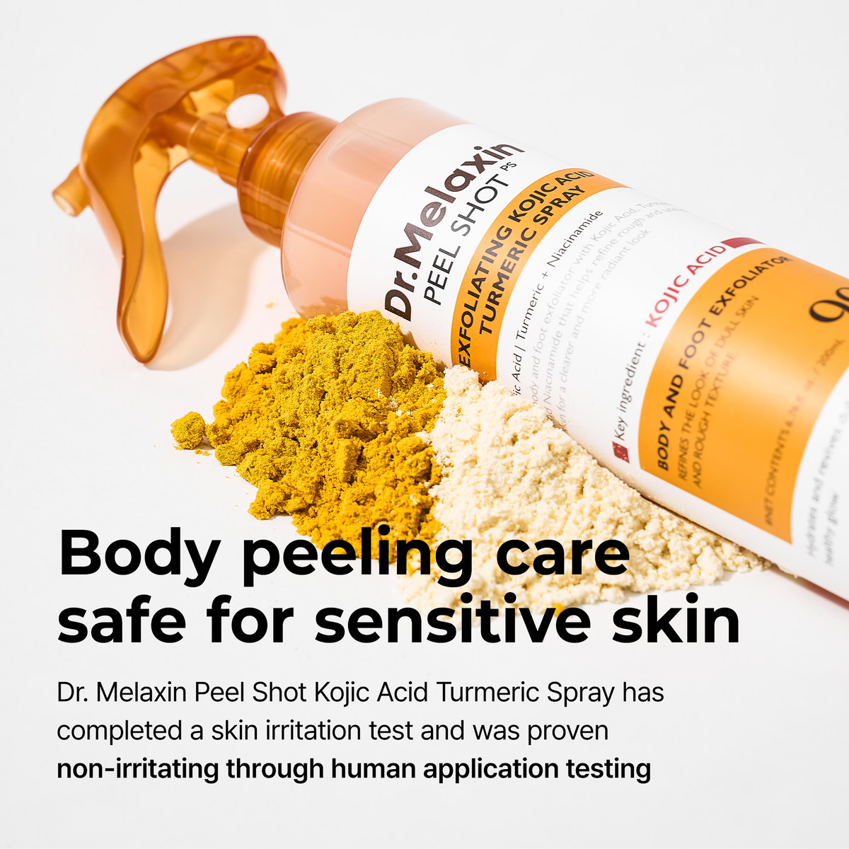 Dr.Melaxin Body Keratin Care Kojic Acid Turmeric Spray Gently Exfoliating Peeling Solution Korean Skincare All Skin Types 200ml